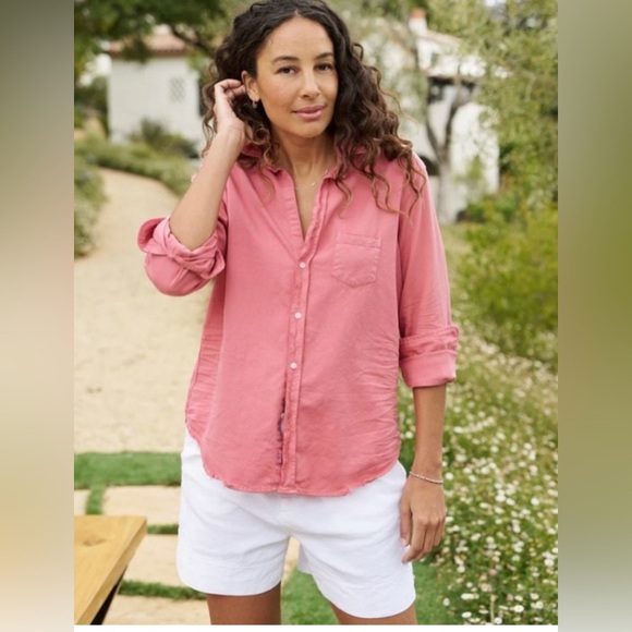 NWT Frank & Eileen | Barry Tailored Button-Up Shirt Dusty Pink XS Classic - Picture 1 of 8